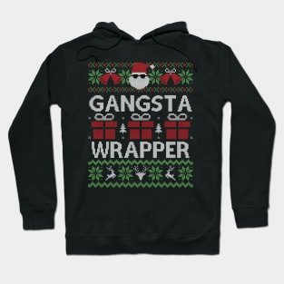 Ugly Christmas Sweater Gangsta Wrapper Hoodie